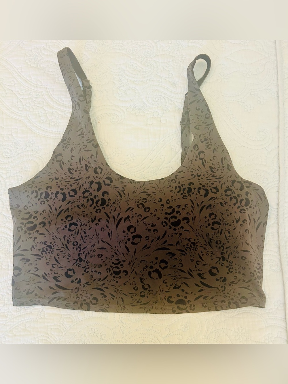 PRANA Seamless Brown Leopard-Print Sports Bra - LRG - NWOT
